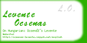 levente ocsenas business card